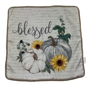 Loving Kindness Neutral Natural "Blessed" Fall Decorative Pillow Cover